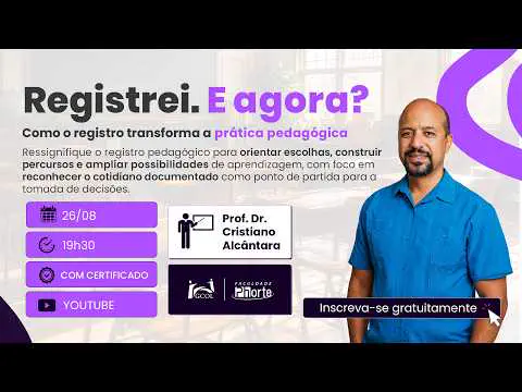 Capa da aula Registrei. E agora? Como o registro transforma a prática pedagógica