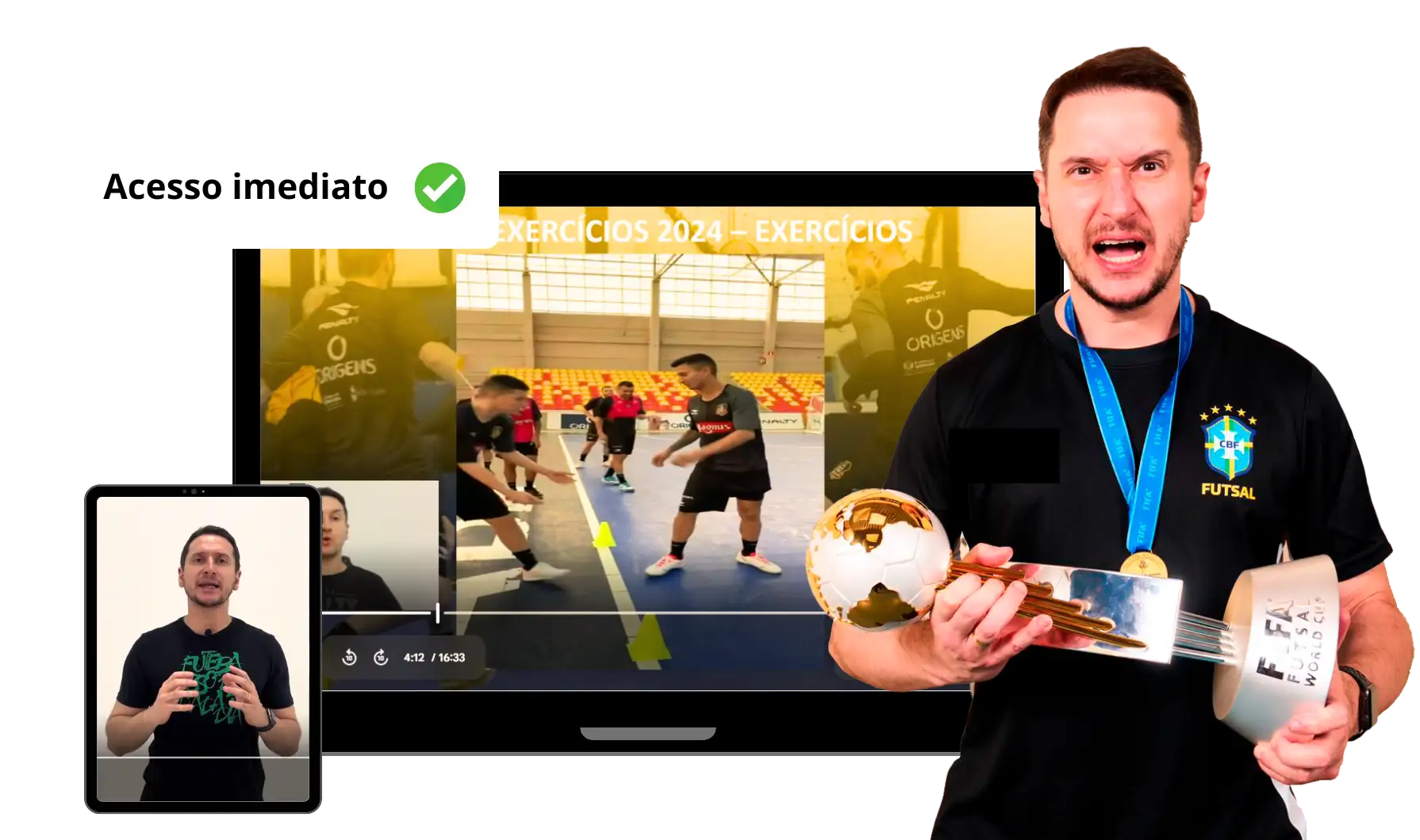 Capa do curso Jogos e atividades para o Futsal: desenvolvimento técnico, tático e físico